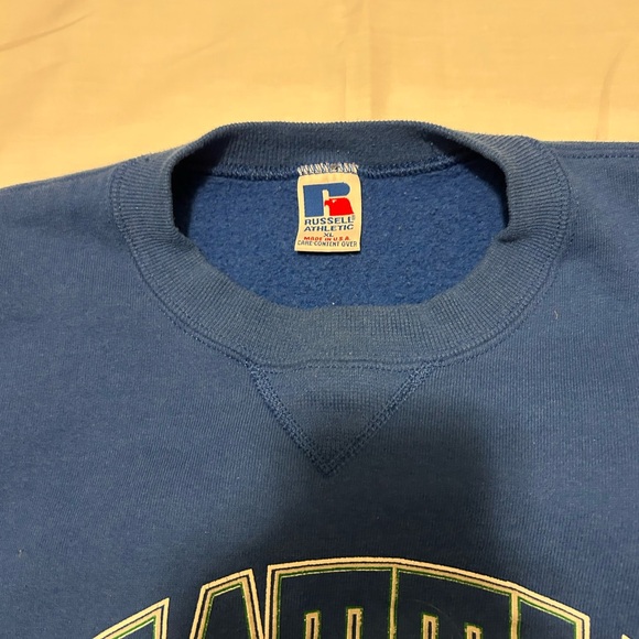 1995 Russell Athletic Blue Seattle Seahawks Crewneck Sweater. - Picture 3 of 4